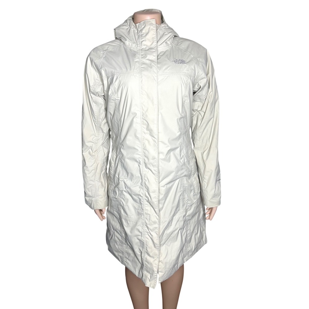 The North Face Women's HyVent Hooded Goose‎ Down Jacket Size Medium Ivory